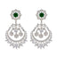 Emerald-CZ-Indian-Lakshmi-multiple-Stud-Green-Sterling-Silver-Earring