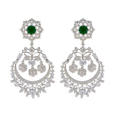 Emerald-CZ-Indian-Lakshmi-multiple-Stud-Green-Sterling-Silver-Earring