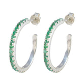 Indian-Emerald-Japanese-Charlotte-multiple-Stud-Green-92.5-Silver-Earring