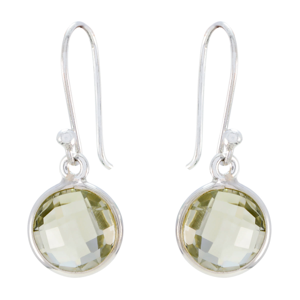 Sfaccettato Verde Ametista Orecchino 925 Argento Pendente Regalo Sfaccettato Verde Ametista Orecchino 925 Argento Pendente Regalo