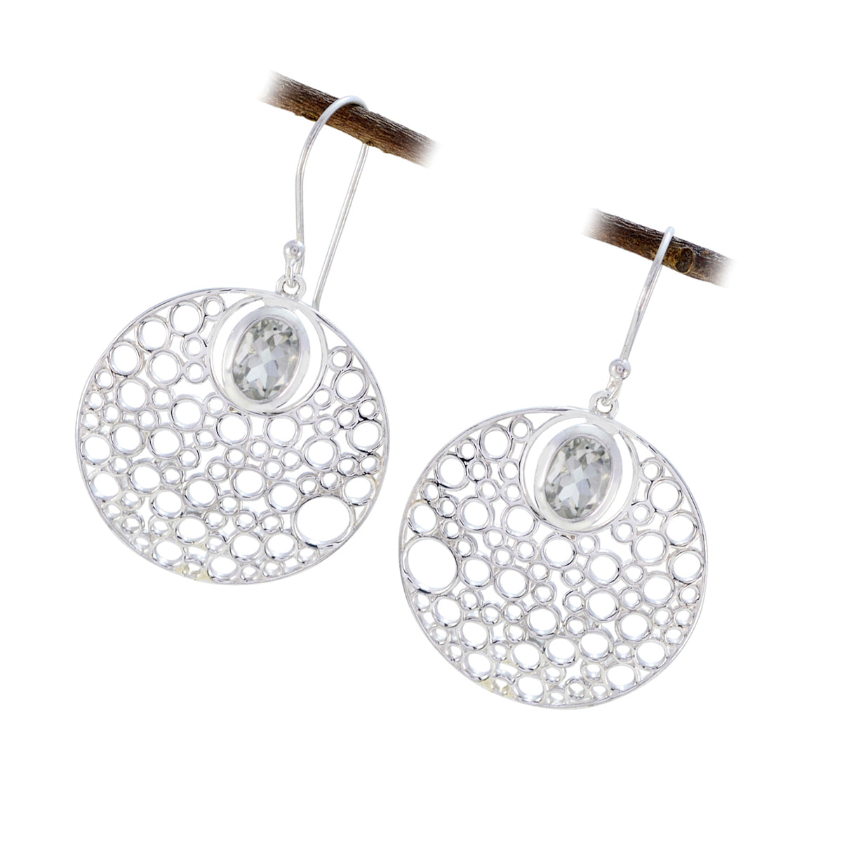 Green-Amethyst-Korean-Carolina-Solitaire-Dangle-Green-Silver-Earring