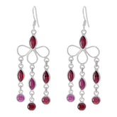 Garnet-French-Natalia-multiple-Dangle-Red-Sterling-Silver-Earring