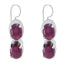 Garnet-Korean-Renata-multiple-Dangle-Red-Silver-Earring
