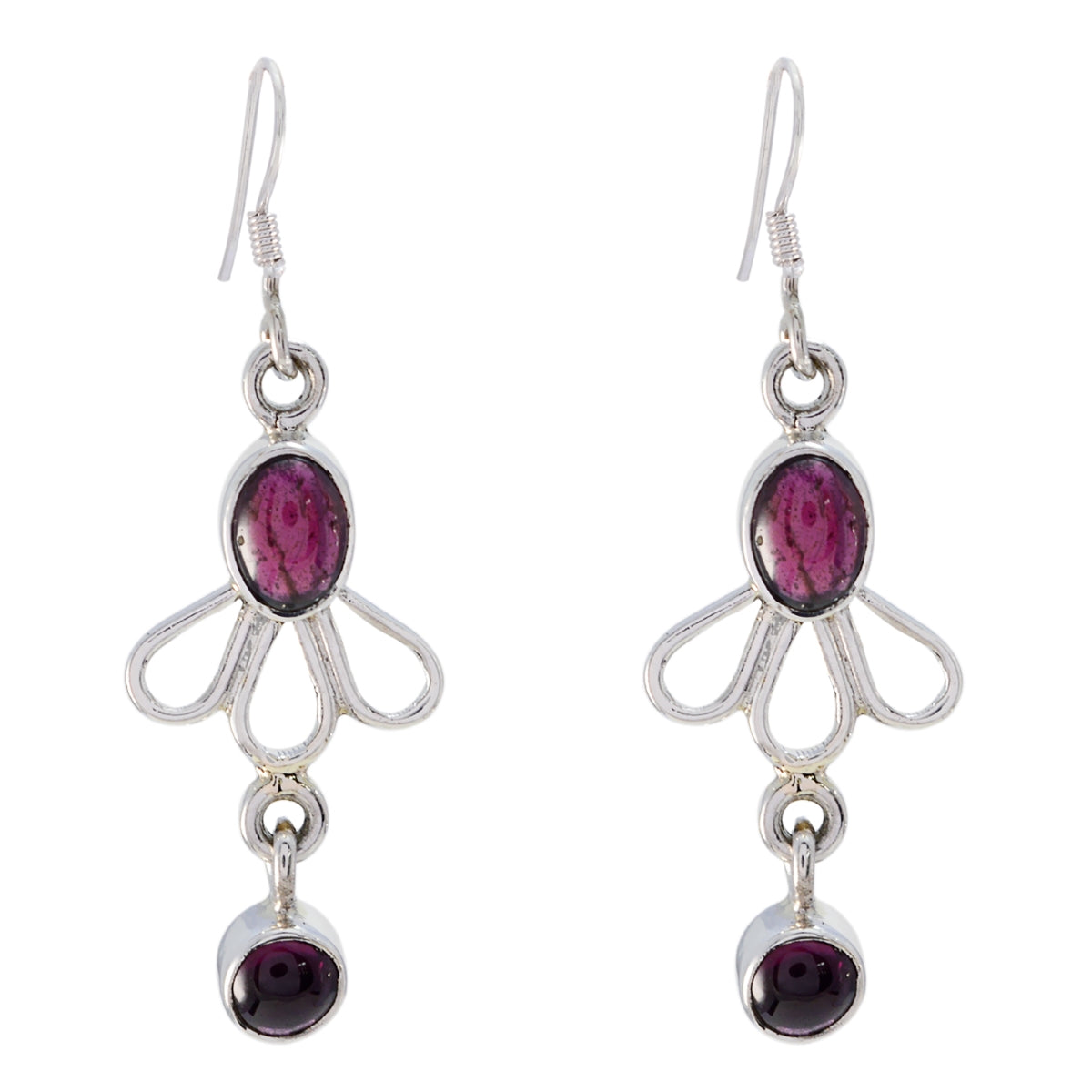 Garnet-Russian-Julia-multiple-Dangle-Red-925-Silver-Earring