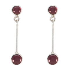 Garnet-Japanese-Rosa-multiple-Stud-Red-Silver-Earring