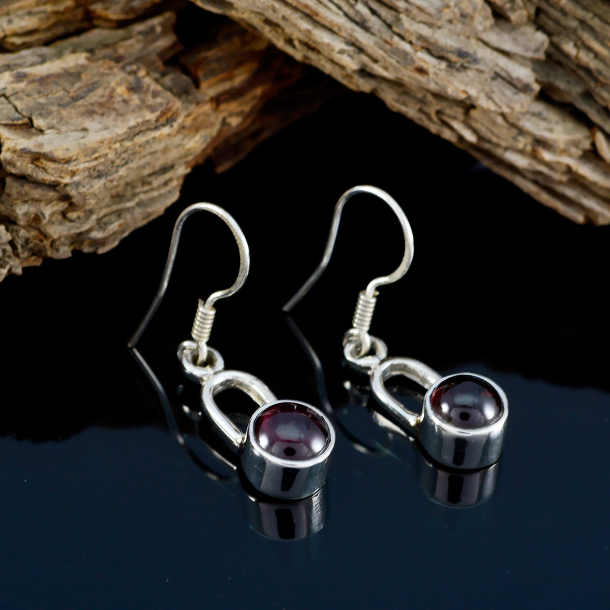 Granat-African-Aisha-Multiple-Dangle-Red-92.5-Silber-Ohrring