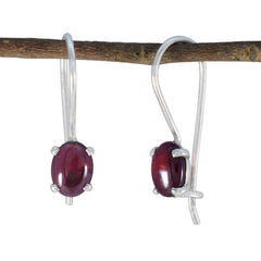 Garnet-Russian-Pauline-Solitaire-Dangle-Red-Silver-Earring