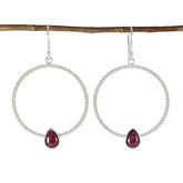Garnet-Italian-Autumn-Solitaire-Dangle-Red-925-Silver-Earring