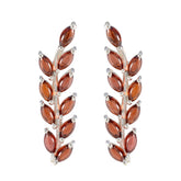 Garnet-Middle-Eastern-Mathilde-multiple-Stud-Red-Silver-Earring