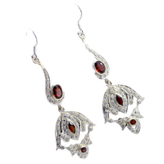 Garnet-Indian-Nisa-multiple-Dangle-Red-92.5-Silver-Earring