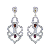 Garnet-Indian-Meera-multiple-Stud-Red-925-Sterling-Silver-Earring