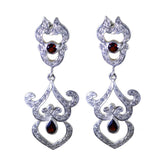 Garnet-Indian-Putri-multiple-Stud-Red-Sterling-Silver-Earring
