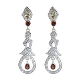 Garnet-Indian-Saanvi-multiple-Stud-Red-Sterling-Silver-Earring