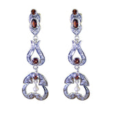 Garnet-Indian-Putri-multiple-Stud-Red-925-Silver-Earring