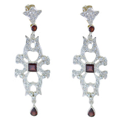 Garnet-Indian-Siti-multiple-Stud-Red-925-Silver-Earring