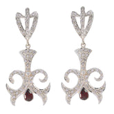 Garnet-Indian-Zara-multiple-Stud-Red-Silver-Earring