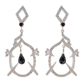 Garnet-Indian-Liyana-multiple-Stud-Red-Sterling-Silver-Earring