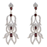 Garnet-Indian-Aisha-multiple-Stud-Red-92.5-Silver-Earring