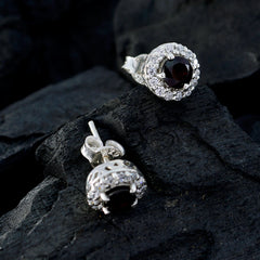 Garnet-French-Charlotte-multiple-Stud-Red-Silver-Earring