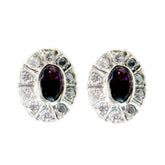 Garnet-African-Claire-multiple-Stud-Red-Silver-Earring