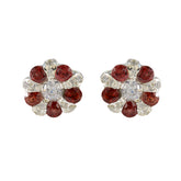 Garnet-Turkish-Lea-multiple-Stud-Red-925-Silver-Earring
