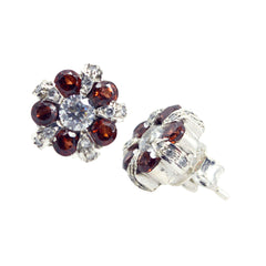 Garnet-Turkish-Lea-multiple-Stud-Red-925-Silver-Earring