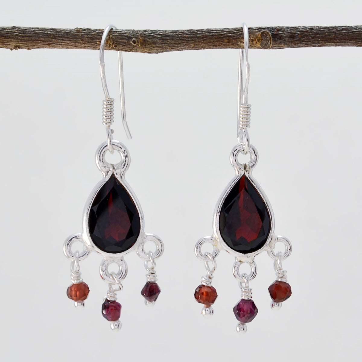Garnet-Egyptian-Elena-multiple-Dangle-Red-925-Silver-Earring