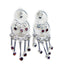 Garnet-American-Eliza-multiple-Stud-Red-Silver-Earring
