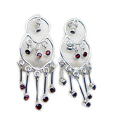 Garnet-American-Eliza-multiple-Stud-Red-Silver-Earring