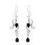 Garnet-Korean-Ella-multiple-Dangle-Red-925-Silver-Earring