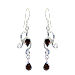 Garnet-Korean-Ella-multiple-Dangle-Red-925-Silver-Earring