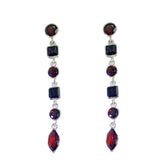 Garnet-German-Grace-multiple-Stud-Red-Silver-Earring
