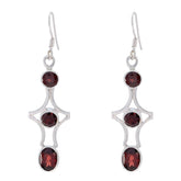 Garnet-Korean-Ida-multiple-Dangle-Red-92.5-Silver-Earring