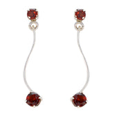 Garnet-Japanese-Ines-multiple-Stud-Red-Sterling-Silver-Earring