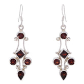 Garnet-Turkish-Inès-multiple-Dangle-Red-92.5-Silver-Earring