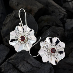 Garnet-French-Aisha-Solitaire-Dangle-Red-925-Silver-Earring