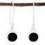 Garnet-Latin-American-Chloe-Solitaire-Dangle-Red-Silver-Earring