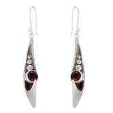 Garnet-Moroccan-Laura-Solitaire-Dangle-Red-Silver-Earring