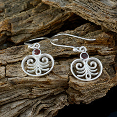 Granat-Australian-Marie-Solitaire-Dangle-Red-925-Silber-Ohrring