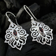 Garnet-American-Olivia-Solitaire-Dangle-Red-925-Silver-Earring