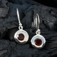 Garnet-Korean-Pauline-Solitaire-Dangle-Red-Sterling-Silver-Earring