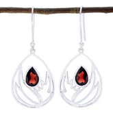 Garnet-Australian-Skylar-Solitaire-Dangle-Red-Silver-Earring