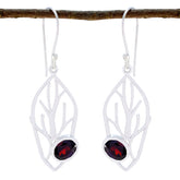 Garnet-Russian-Nova-Solitaire-Dangle-Red-925-Silver-Earring
