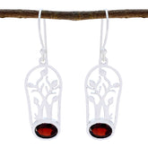 Garnet-Japanese-Sarah-Solitaire-Dangle-Red-925-Silver-Earring
