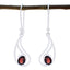 Garnet-Latin-American-Sophia-Solitaire-Dangle-Red-Silver-Earring