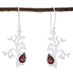Garnet-French-Stella-Solitaire-Dangle-Red-925-Silver-Earring