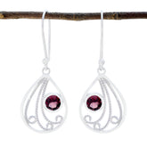Garnet-Moroccan-Yasmine-Solitaire-Dangle-Red-925-Sterling-Silver-Earring