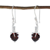 Garnet-Latin-American-Nella-Solitaire-Dangle-Red-925-Silver-Earring