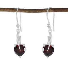 Garnet-Latin-American-Nella-Solitaire-Dangle-Red-925-Silver-Earring