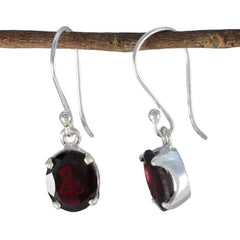 Garnet-American-Yasmine-Solitaire-Dangle-Red-Silver-Earring